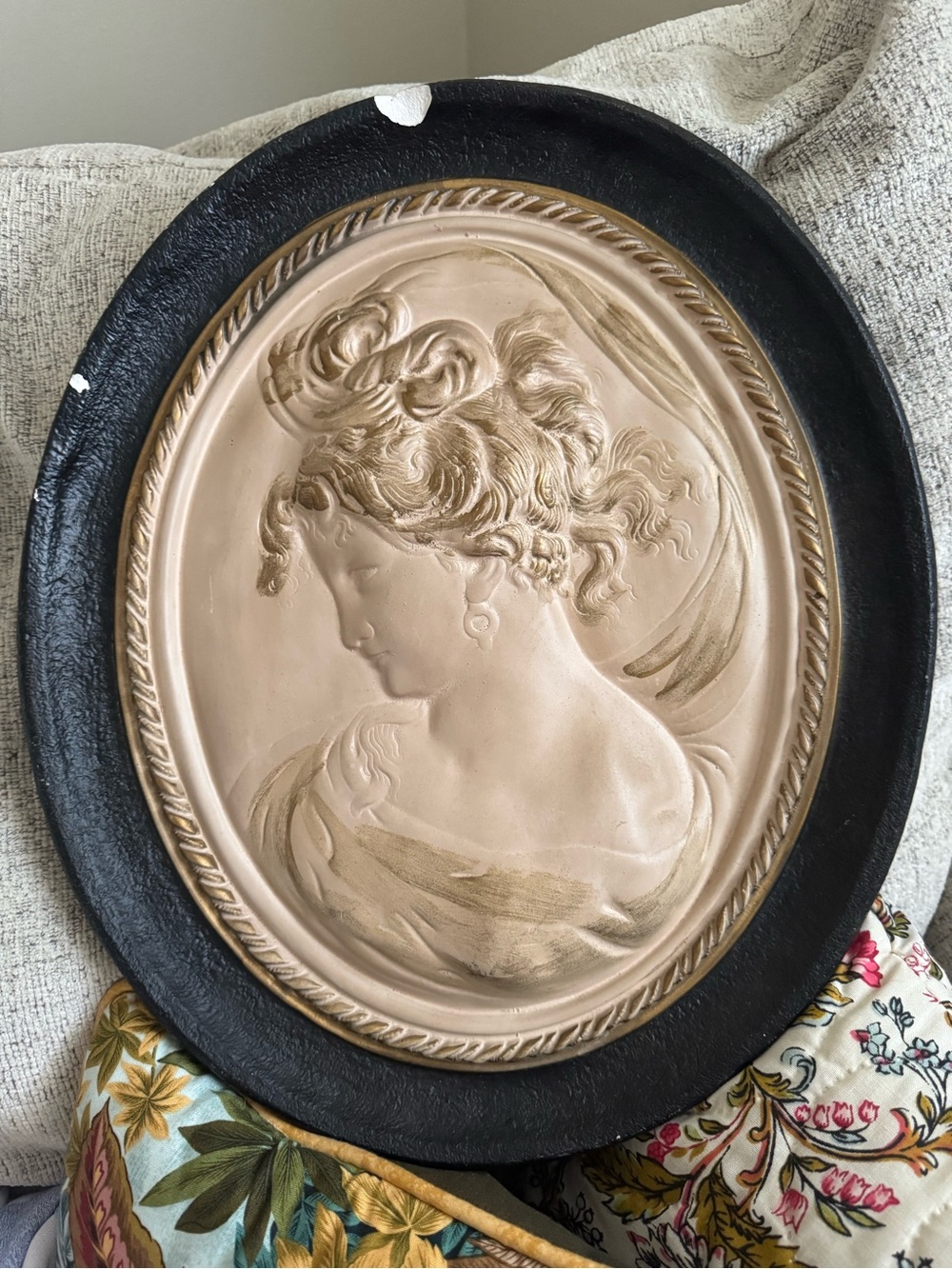 Vintage Cameo Large Plaque